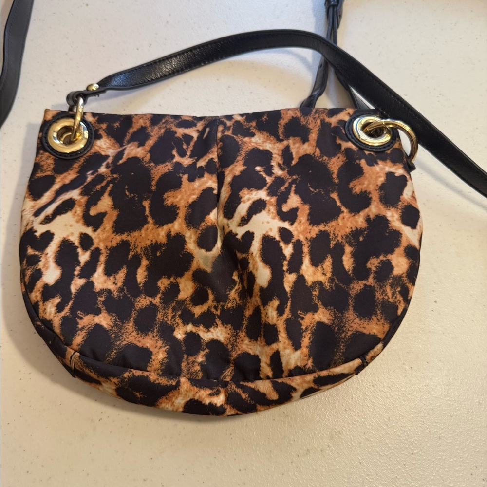 Vince Camuto Brown and Black Crossbody Bag with Leopard Print - Picture 3 of 4